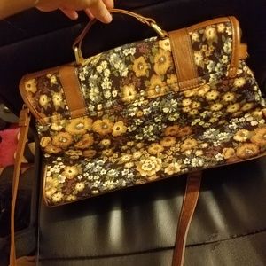 Call It Spring Velvet Flowery Crossbody Bag